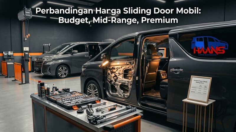 Peralatan servis mekanik tertata rapi di area kerja