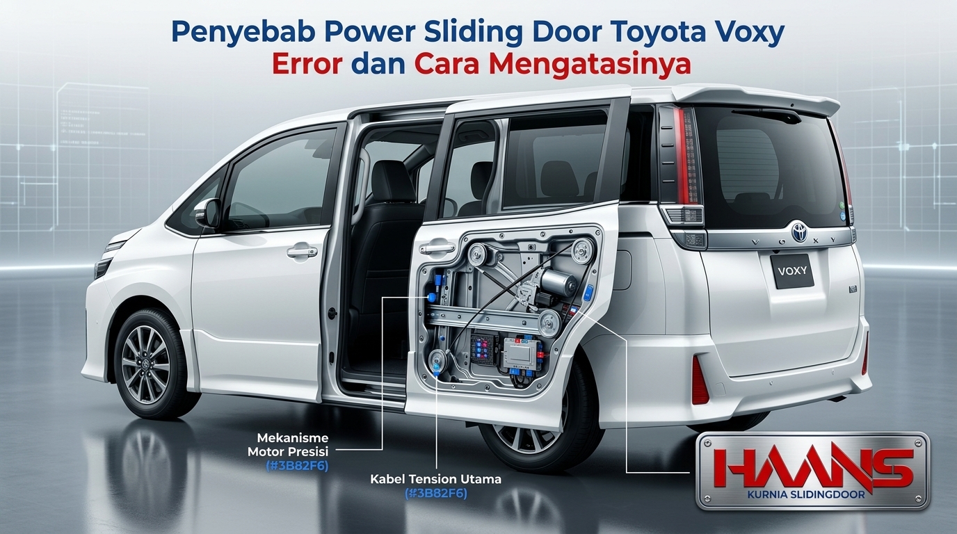 Komponen Motor dan Kabel Seling Power Sliding Door Voxy